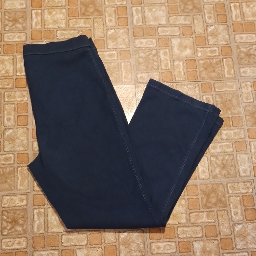 Roaman's Flare Leg High Waisted Jeggings Women's Size 12W Dark Blue